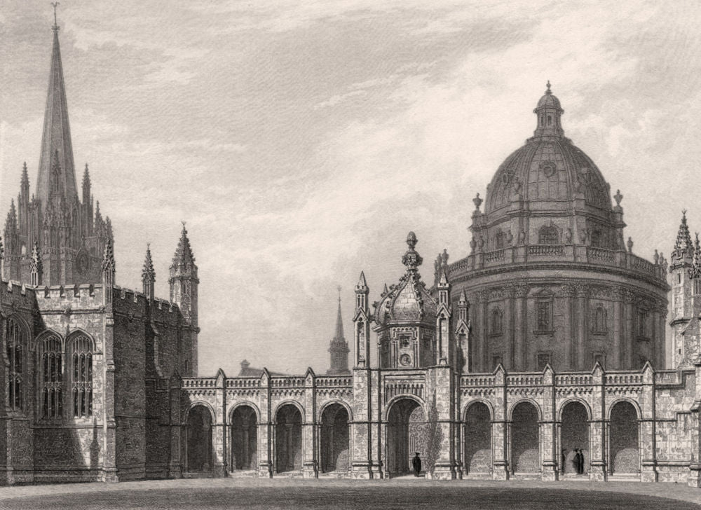 The Radcliffe Library from All Souls College, Oxford, by John Le Keux 1837